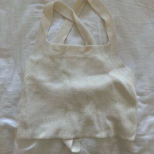 Aritzia Cream Knit Crop Top